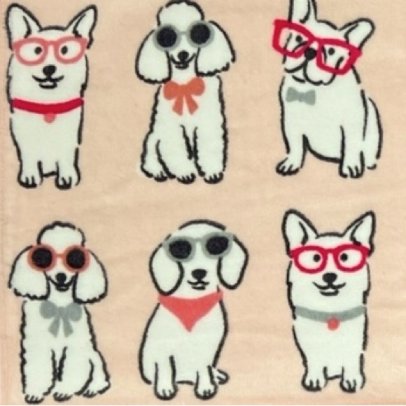 Deborah Connelly  - ‘Mixed Dogs - glasses’ bath towel set. NWT. Firm! - Picture 2 of 4